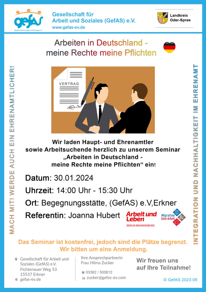 Info-Seminar. Plakat-Arbeiten-in-Deutschland